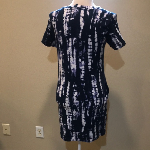 Ellen TRACY 94% Pima Cotton 6% Spandex Crew Neck Tee Shirt Dress Side Pockets-S - Picture 3 of 10